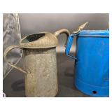 Vintage Lubrication Sprayer Set with Dual Oil Cans and Pump