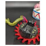 EnerGizer Round Container with Plush Bunny and Vehicle Parts - Mixed Toy Collection
