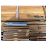 KA-BAR Master Cutlers Knife Set in Wood Display Case