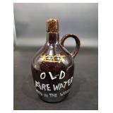 Little Brown Jug Fire Water Ceramic Decanter with Cork Stopper