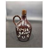 Little Brown Jug Fire Water Ceramic Decanter with Cork Stopper
