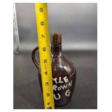 Little Brown Jug Fire Water Ceramic Decanter with Cork Stopper
