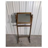 Vintage Wooden Vanity Mirror on Stand