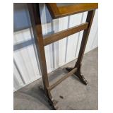Vintage Wooden Vanity Mirror on Stand