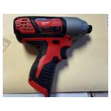 Brand New-Milwaukee M12 Cordless Lithium-Ion 1/4' Hex Impact Driver (Model 2462-20).