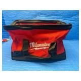 This item is a Milwaukee contractor tool bag, constructed from tough, water-resistant 600 denier material.