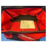 This item is a Milwaukee contractor tool bag, constructed from tough, water-resistant 600 denier material.