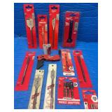 Various Milwaukee tools , bits , fastback , socket Adaptors self fed bit