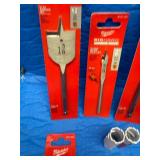 Various Milwaukee tools , bits , fastback , socket Adaptors self fed bit