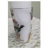 Hazel-Atlas Glass Company Pitcher with 8 Glasses.  These glasses feature the  "Pheasants" pattern, produced roughly 1950