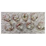 Eight Hazel-Atlas Glass Company Vintage Pheasant Glasses.