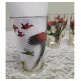 Eight Hazel-Atlas Glass Company Vintage Pheasant Glasses.