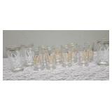 Eight Vintage Glasses from Homer Laughlin or Libbey and Three Vintage Water Glasses from Hazel Atlas