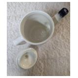 Vintage White Mid-Century Modern aesthetic Scandinavian -inspired folk art Coffee Pot