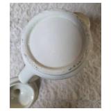 Vintage White Mid-Century Modern aesthetic Scandinavian -inspired folk art Coffee Pot
