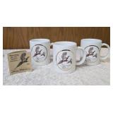 1994 Jerry Raedeke wildlife collector mugs featuring pheasants framed in 22K gold.