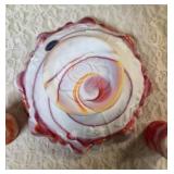 Vintage Slag Glass set featuring a ruffled, scalloped-edge bowl and two matching smaller cups or votive holders, produced by the Imperial Glass Company likely between 1951-1972.