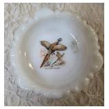 Three - Vintage ashtrays with Pheasants and Two- Pheasant Tiles.