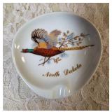 Three - Vintage ashtrays with Pheasants and Two- Pheasant Tiles.