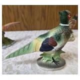 Three - Vintage Ceramic Ring Necked pheasant figurines most likely from the HOMCO company.