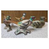Four - Vintage Ceramic Pheasant Shaped Planters/figurines. Possibly produced in Japan or by companies like McCoy Potteryor Relpo during the mid-century era.