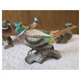 Four - Vintage Ceramic Pheasant Shaped Planters/figurines. Possibly produced in Japan or by companies like McCoy Potteryor Relpo during the mid-century era.