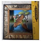 Wild-life themed baseball cap, Avon Pheasant Decanter, 3-D Wall Art Shadowbox featuring a pheasant in natural setting, Welcome Friends Wooden Plaque, Handcrafted Napkin or mail holder.