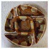 13 inch 4 - pc Lazy Susan snack service set from the Nelson McCoy Pottery Company.