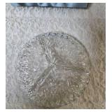 Two Glass Serving Plates.  These items are pre-owned.  One plate is a Vintage. Anchor Hocking Wexford  crystal plate and the other is a Gibson Home Jewelite 3-section glass relish tray.