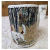 Seven misc. pheasant glassware/mugs.   Glasses are made of milk glass.  The rest are ceramic.