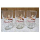 Nine Budweiser Vintage "Wildlife Series"  Pheasant Glasses.  Six have Gold Rims and three are the Red logo.