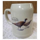Terry Redland Collection:  2007 Miller Brewing  "Peaceful Evening" Collector Beer Stein 7" Tall.   Pheasant Coasters and  Tankard 5" Tall - "Peaceful Evening".