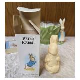 Beatrix Potter Items:  Beatrix Potter writeup from newspaper, Bar of Soap, Notecards, Candy or flower pot Peter Rabbit Bowl.