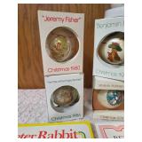 Peter Rabbit Books and Christmas Ornaments.