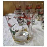 12 -Misc. Glass Sizes.  Glassware is likely produced by the Hazel-Atlas Glass Company and  features the "Pheasants" pattern, produced roughly 1950