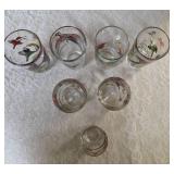 7 - Misc. Glass Sizes and Designs.  Glassware is likely produced by the Hazel-Atlas Glass Company and features the "Pheasants" pattern, produced roughly 1950