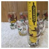 7 - Misc. Glass Sizes and Designs.  Glassware is likely produced by the Hazel-Atlas Glass Company and features the "Pheasants" pattern, produced roughly 1950