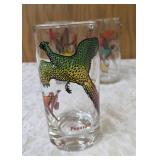 7 - Misc. Glass Sizes and Designs.  Glassware is likely produced by the Hazel-Atlas Glass Company and features the "Pheasants" pattern, produced roughly 1950