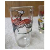 7 - Misc. Glass Sizes and Designs.  Glassware is likely produced by the Hazel-Atlas Glass Company and features the "Pheasants" pattern, produced roughly 1950