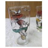 7 - Misc. Glass Sizes and Designs.  Glassware is likely produced by the Hazel-Atlas Glass Company and features the "Pheasants" pattern, produced roughly 1950