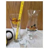 Glasses and mugs from Hard Rock Café and Misc. Shot glasses.