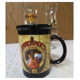 Glasses and mugs from Hard Rock Café and Misc. Shot glasses.