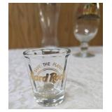 Glasses and mugs from Hard Rock Café and Misc. Shot glasses.