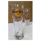Glasses and mugs from Hard Rock Café and Misc. Shot glasses.