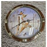 Vintage themed wildlife style wall clock featuring decorative artwork of pheasants.  Clock works has new batteries.