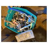 TOTE OF MISC SUPPLY TUBES, DRAINS AND MORE