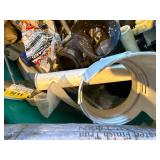 TOTE OF MISC SUPPLY TUBES, DRAINS AND MORE