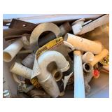 MISC BOX OF TUBES, DRAIN PIPING, DRAIN FITTINGS AND MORE.