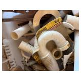 MISC BOX OF TUBES, DRAIN PIPING, DRAIN FITTINGS AND MORE.