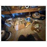 SANDING CLOTHS, SANDPAPER HOLDER, FUNNEL, FIBERGLASS RESIGN.